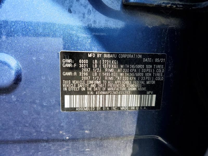 2021 SUBARU ASCENT LIMITED 14