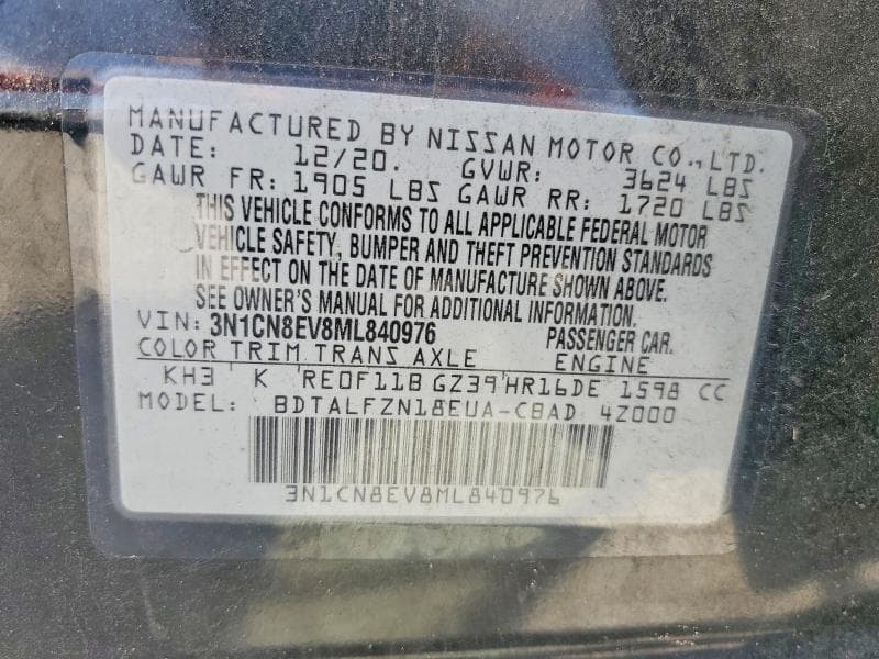 2021 NISSAN VERSA SV 12