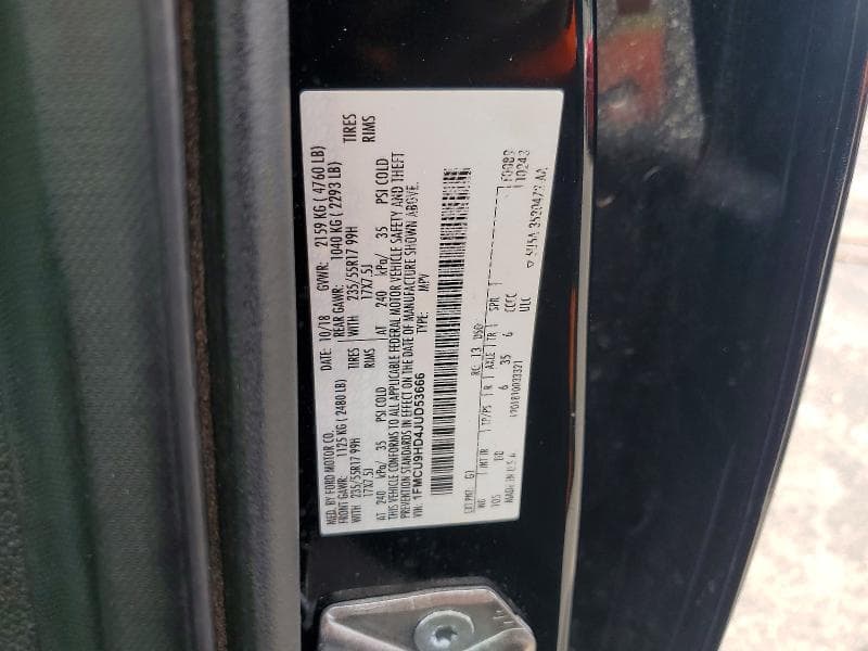 2018 FORD ESCAPE SEL 12