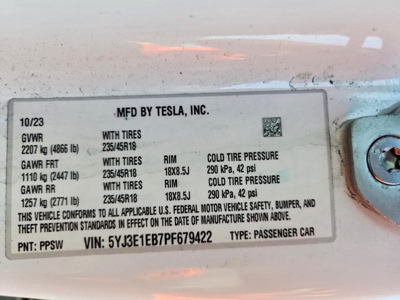 2023 TESLA MODEL 3 12