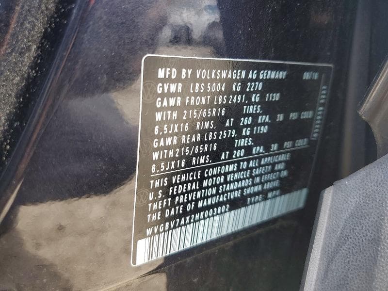 2017 VOLKSWAGEN TIGUAN S 13