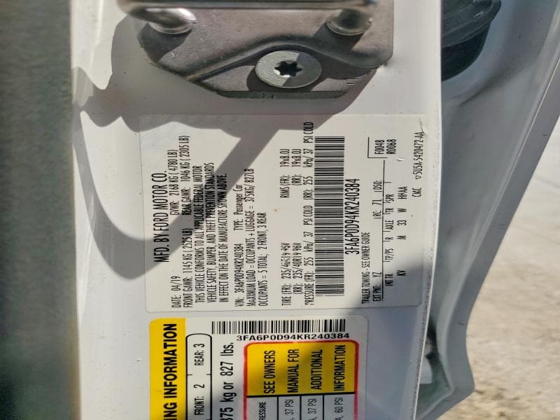 2019 FORD FUSION TITANIUM 12