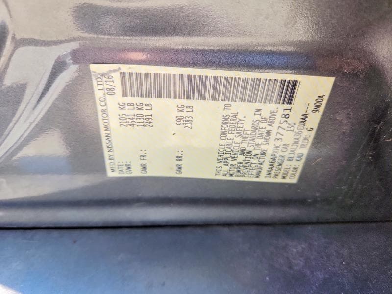 2017 NISSAN MAXIMA 3.5 SV 12