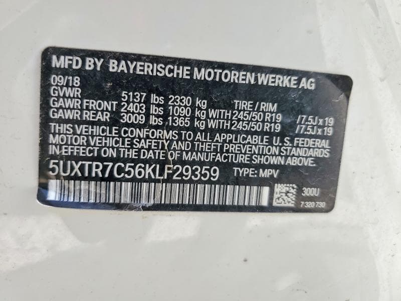 2019 BMW X3 SDRIVE30I 12