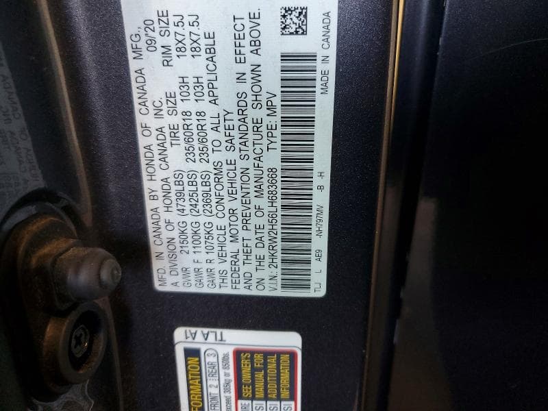 2020 HONDA CR-V EX 12