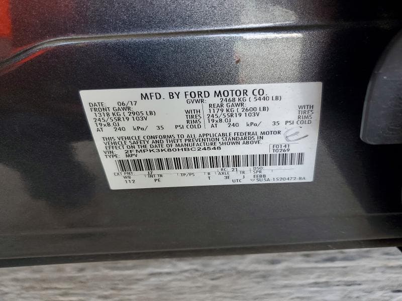 2017 FORD EDGE TITANIUM 12