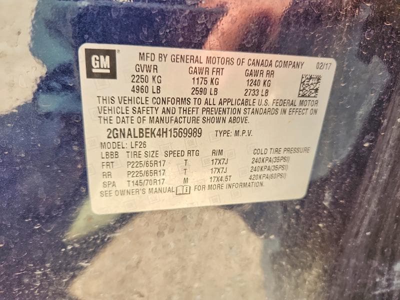 2017 CHEVROLET EQUINOX LS 12