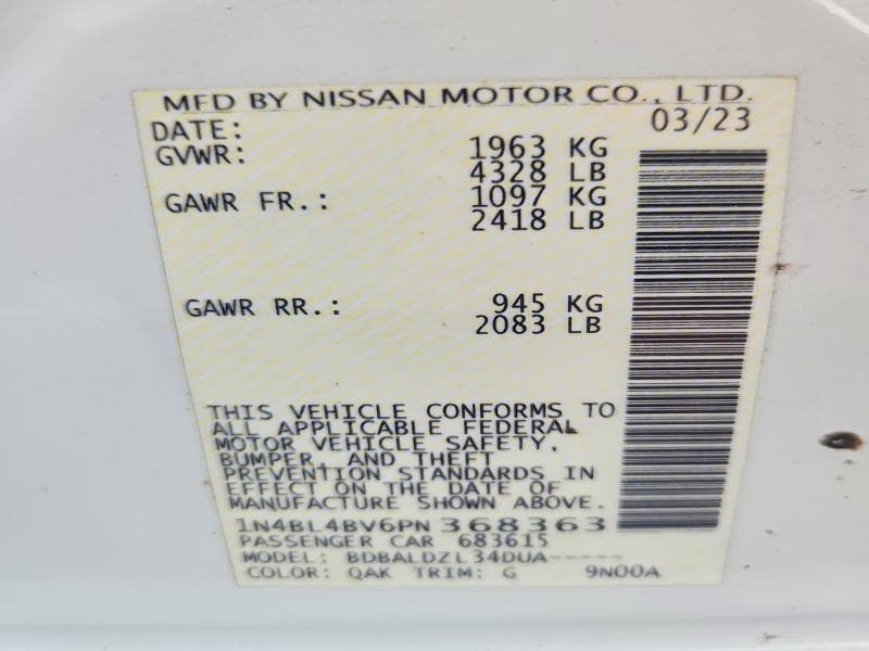 2023 NISSAN ALTIMA S 12
