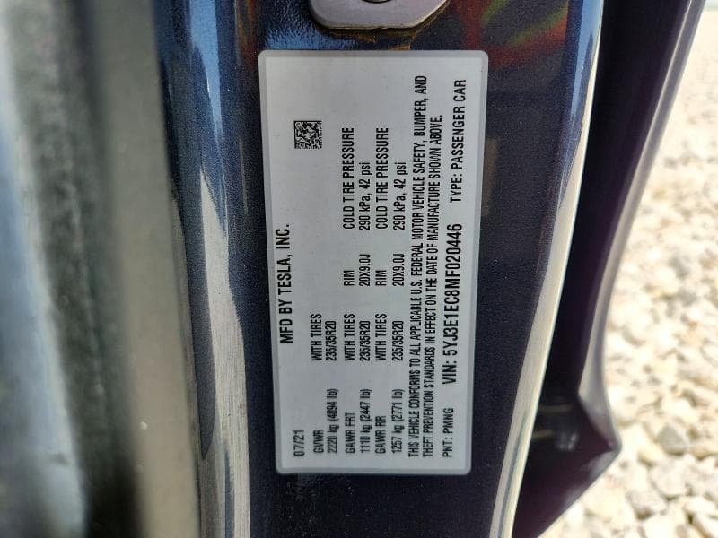 2021 TESLA MODEL 3 12
