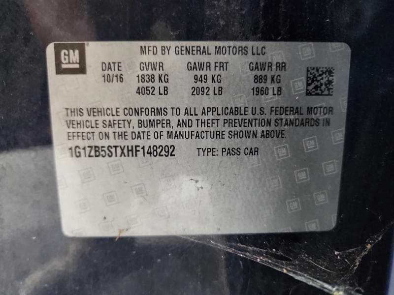 2017 CHEVROLET MALIBU LS 12