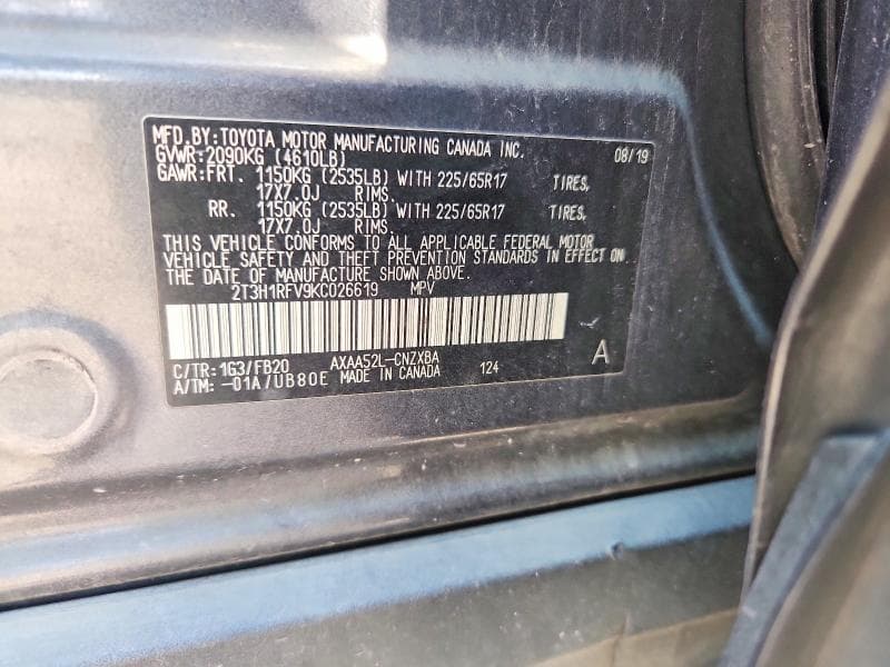 2019 TOYOTA RAV4 LE 13