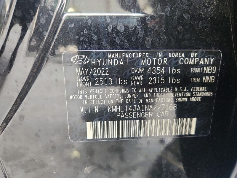 2022 HYUNDAI SONATA SEL SEL 12