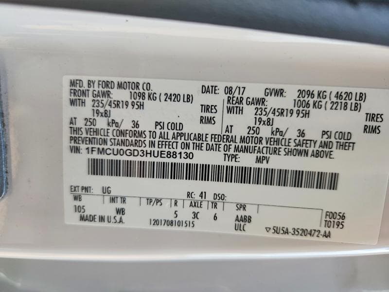 2017 FORD ESCAPE SE 12