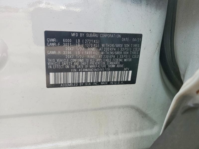 2021 SUBARU ASCENT LIMITED 13