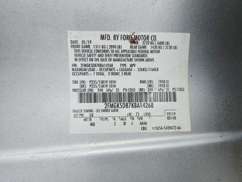 2019 FORD FLEX LIMITED 13