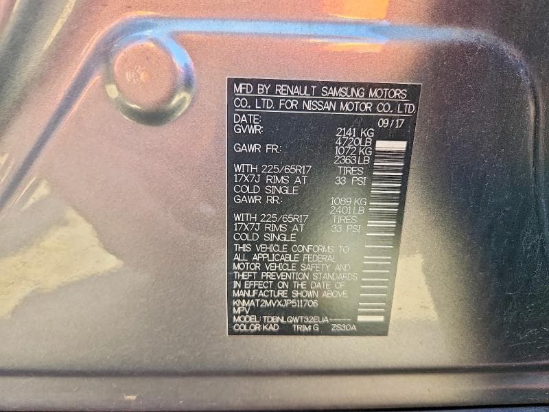 2018 NISSAN ROGUE SV 13