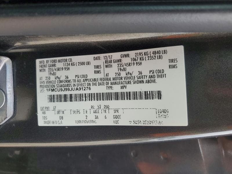 2018 FORD ESCAPE TITANIUM 14