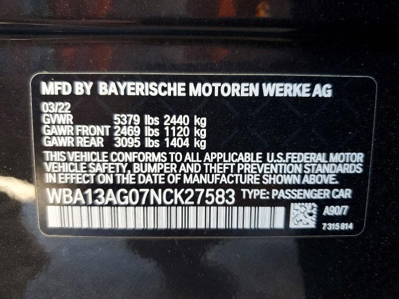 2022 BMW 530E 12