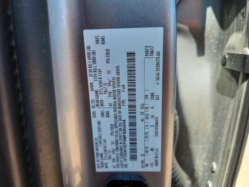 2021 FORD F150 SUPERCREW 12