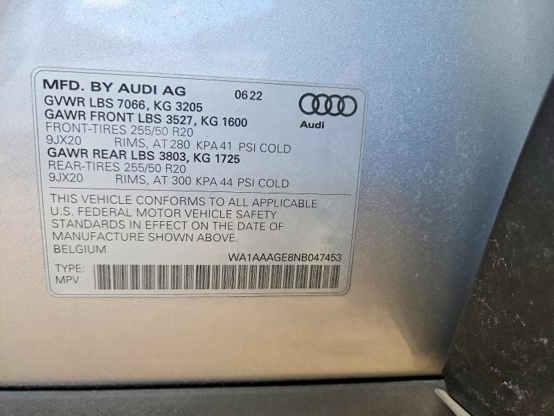 2022 AUDI E-TRON PREMIUM 12