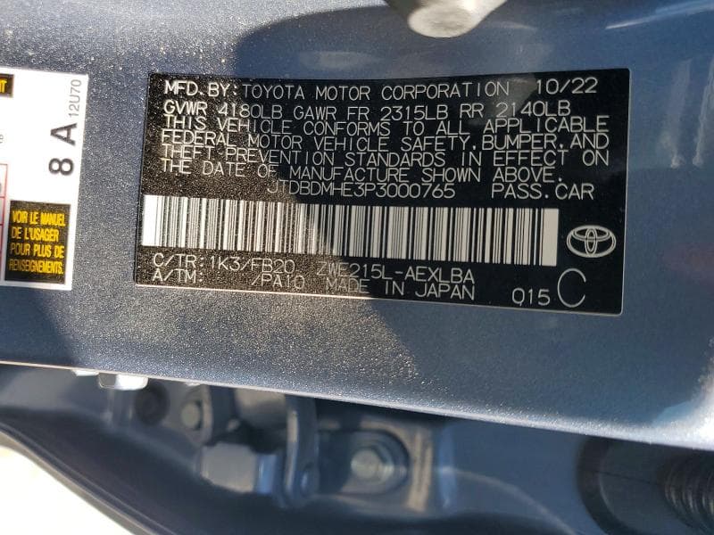 2023 TOYOTA COROLLA HYBRID LE 13