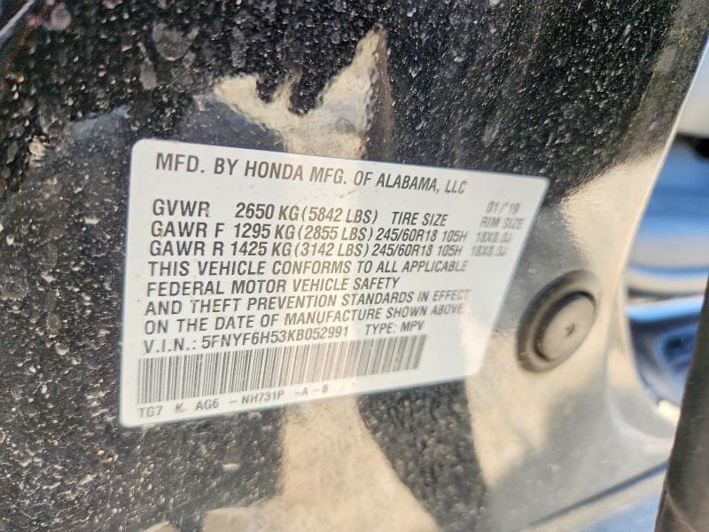 2019 HONDA PILOT EXL 13