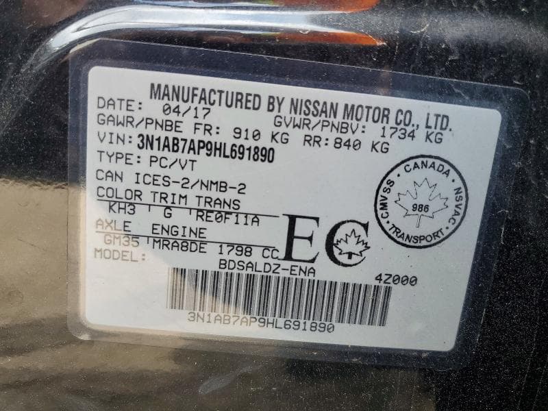 2017 NISSAN SENTRA S 12