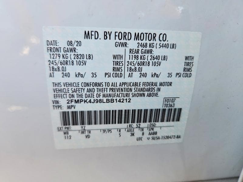 2020 FORD EDGE SEL 12