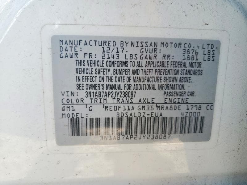 2018 NISSAN SENTRA SV 13