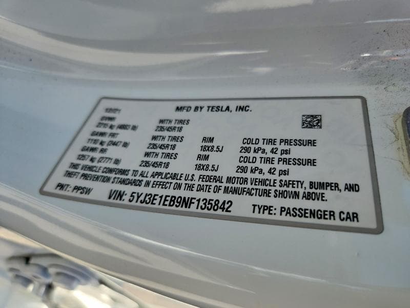 2022 TESLA MODEL 3 12