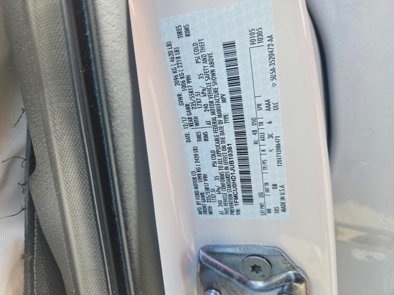 2018 FORD ESCAPE SEL 13