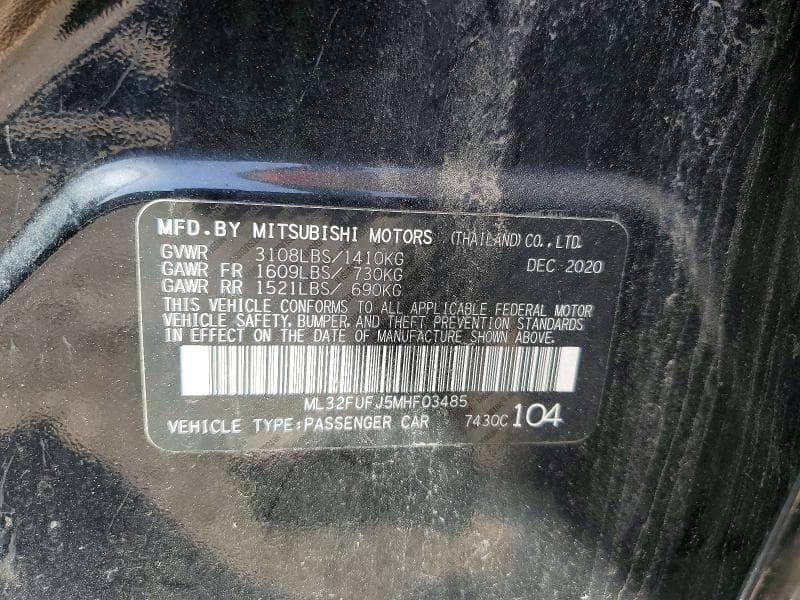 2021 MITSUBISHI MIRAGE G4 ES 13
