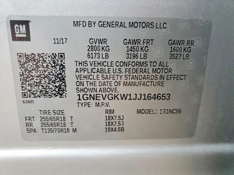 2018 CHEVROLET TRAVERSE LT 13