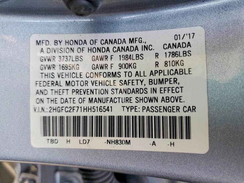 2017 HONDA CIVIC EX 13