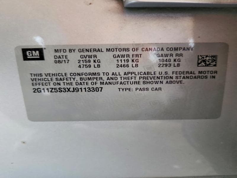 2018 CHEVROLET IMPALA LS 12