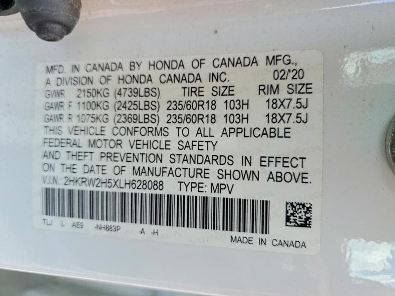 2020 HONDA CRV 14
