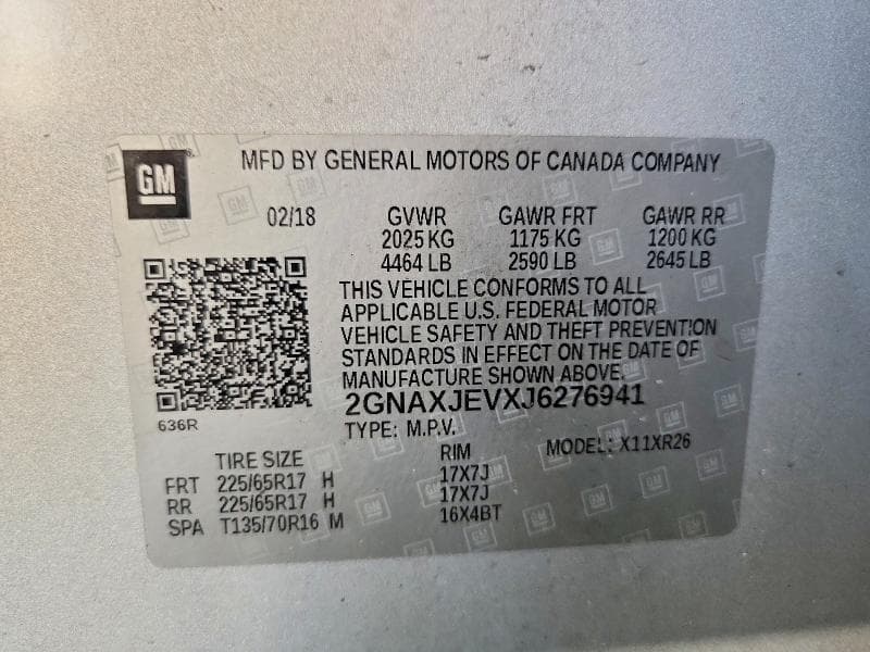 2018 CHEVROLET EQUINOX LT 13