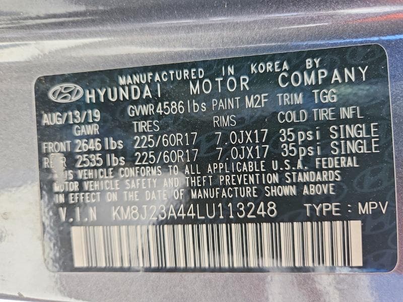 2020 HYUNDAI TUCSON SE 13