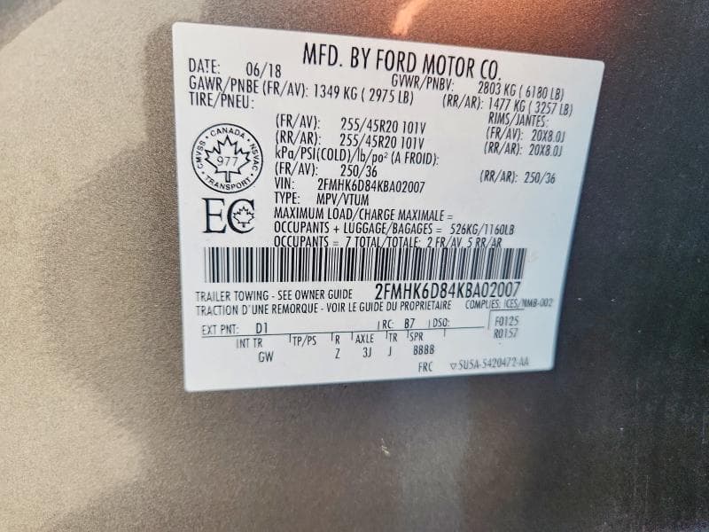 2019 FORD FLEX LIMITED 12