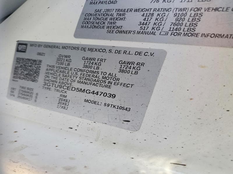 2021 GMC SIERRA K1500 ELEVATION 12