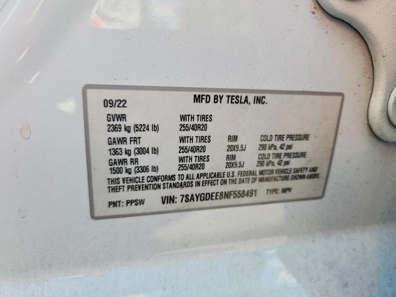 2022 TESLA MODEL Y 13