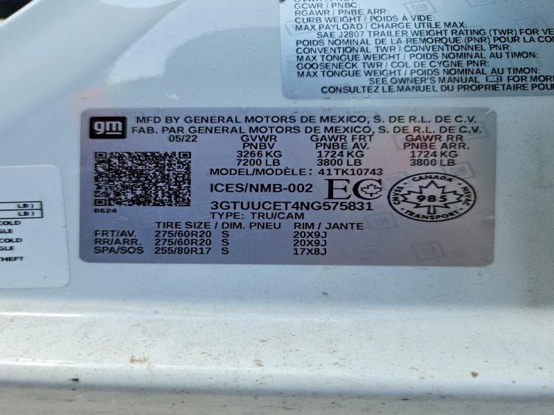 2022 GMC SIERRA K1500 ELEVATION 12
