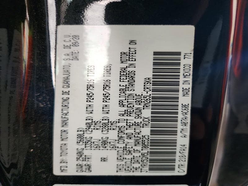 2020 TOYOTA TACOMA ACCESS CAB 12