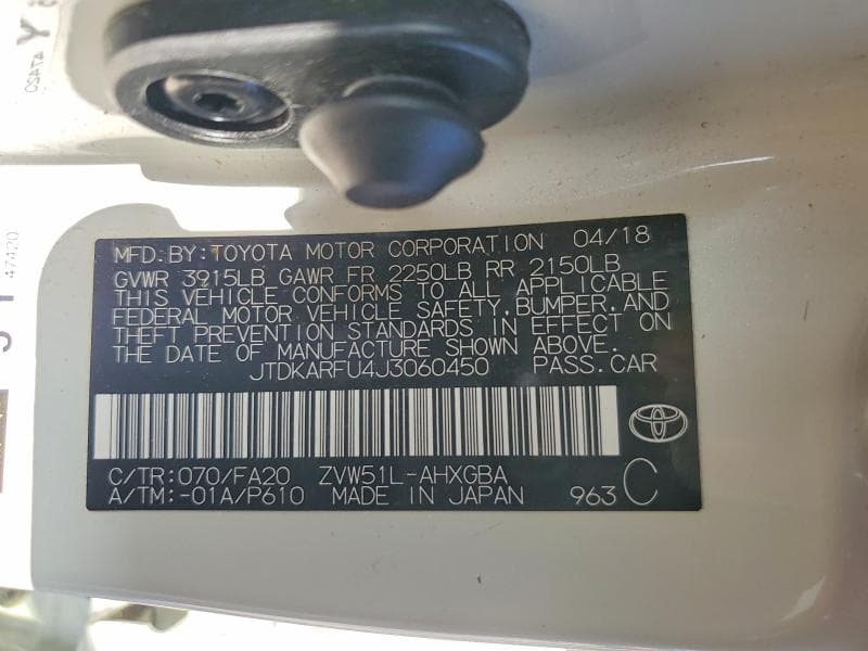 2018 TOYOTA PRIUS THREE 12