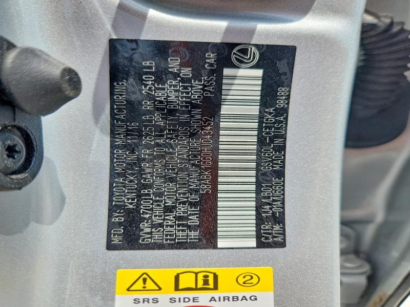 2017 LEXUS ES 350 13