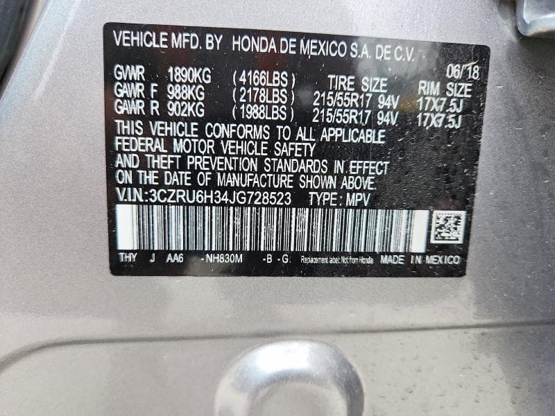 2018 HONDA HR-V LX 12