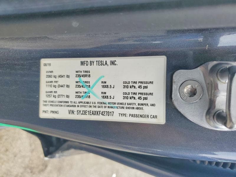 2019 TESLA MODEL 3 13