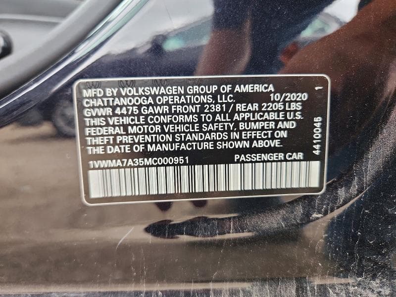 2021 VOLKSWAGEN PASSAT R-LINE 12