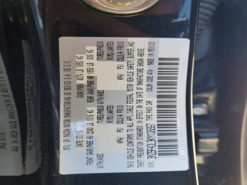 2019 MAZDA 3 PREFERRED 12