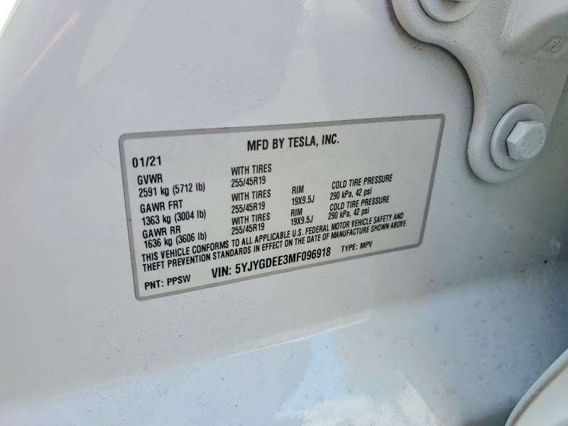 2021 TESLA MODEL Y 12